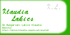 klaudia lakics business card